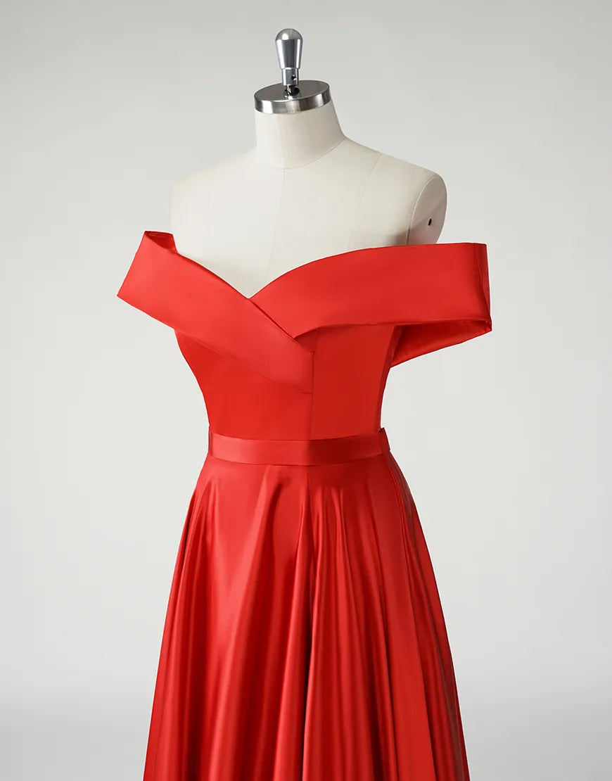 QIAIWAN's elegant A-line strapless satin ball gown