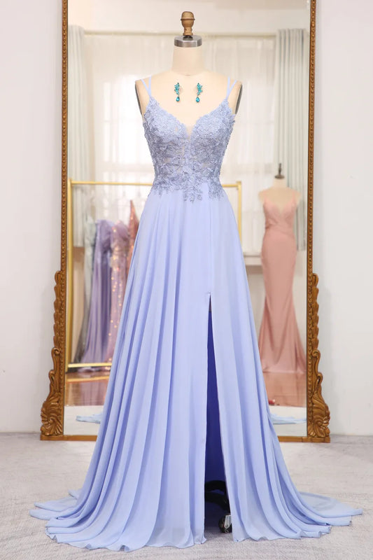 QIAIWAN Dress Elegant Thin Strap Sleeveless Off Shoulder Ball Dress