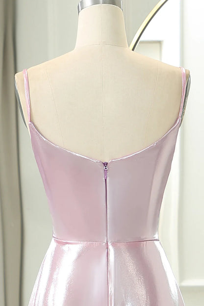 QIAIWAN Dress Elegant Satin Strap Sleeveless Off Shoulder Ball Dress