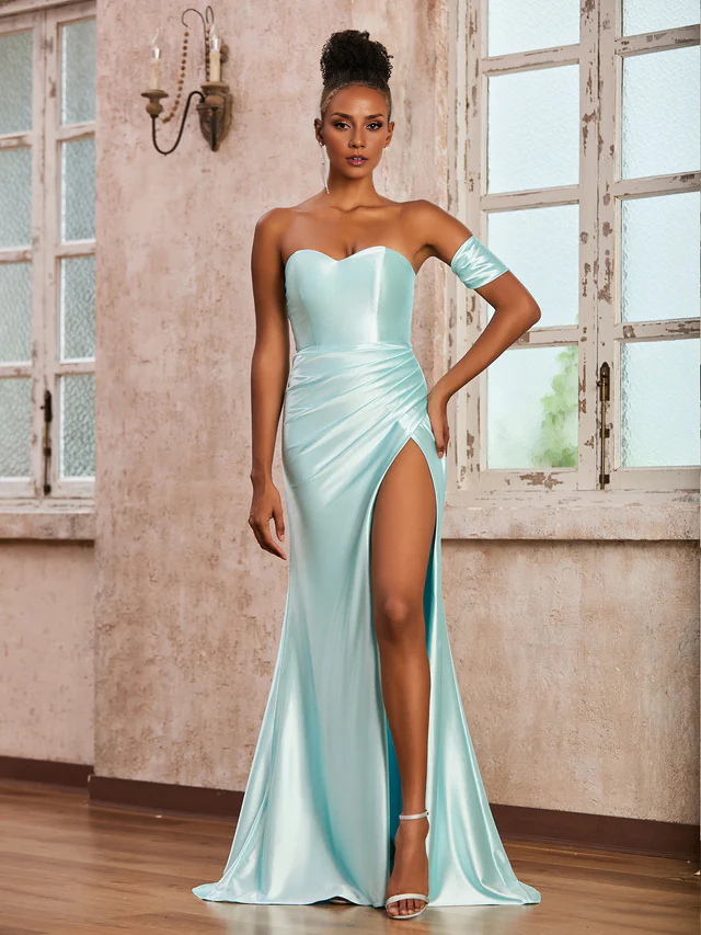 Sweetheart strapless long dress Prom Dresses QIAIWAN Dress