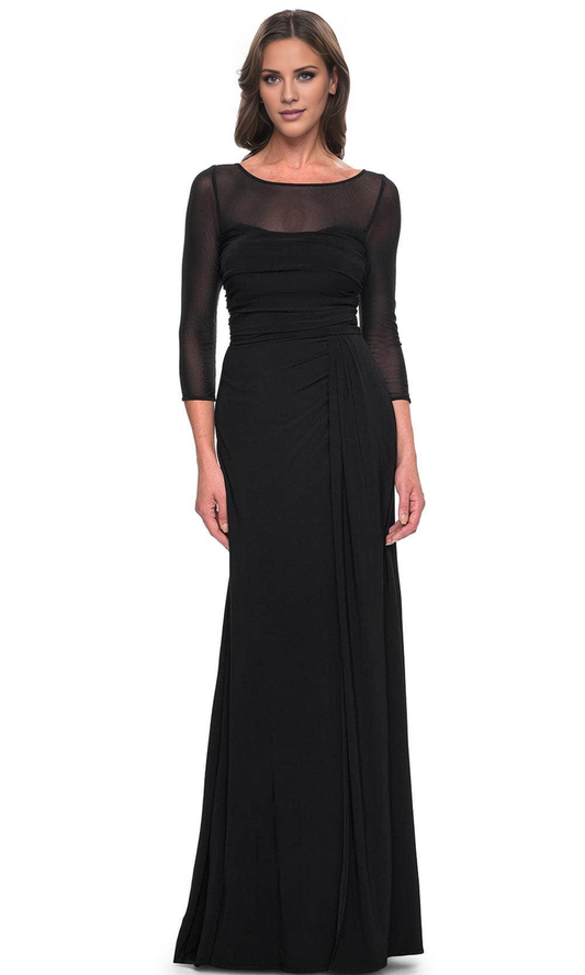 Black Sheath Formal Dress See-through Chiffon Mother of the Bride Dresse