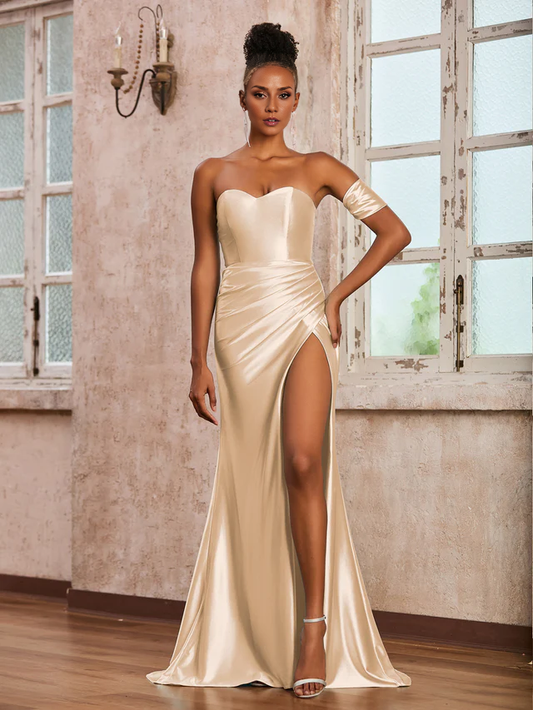 Sweetheart strapless long dress Prom Dresses QIAIWAN Dress