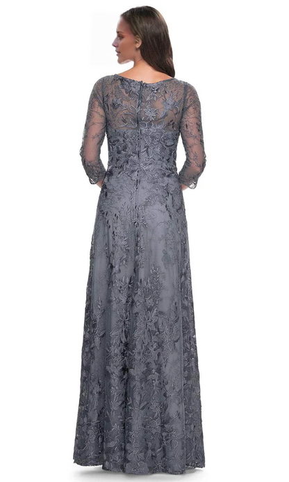 Bateau A-Line Formal Dress Long Lace Mother of the Bride Dresse