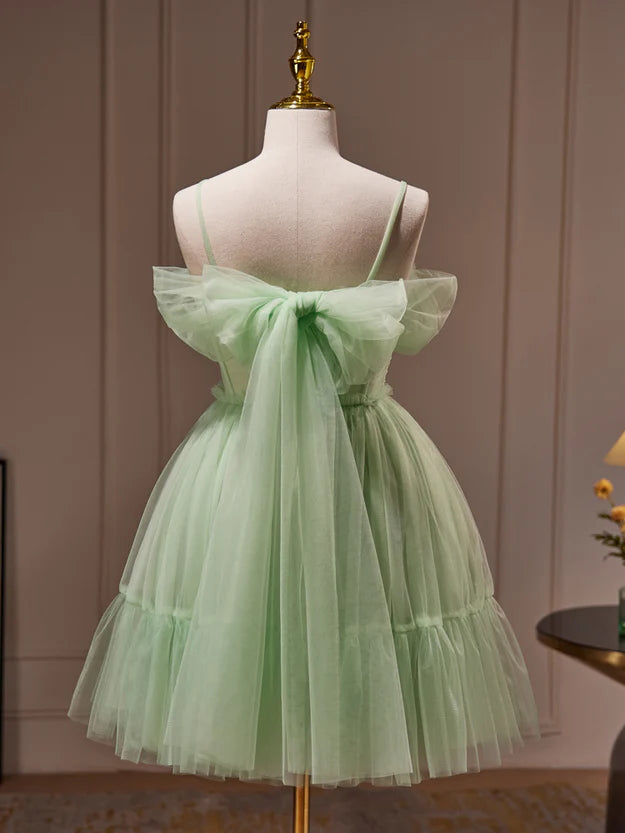 Light Green Tulle Short Party Dress Graduation Dress, Cute Short Formal Dress