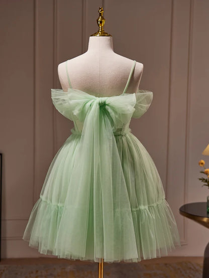 Light Green Tulle Short Party Dress Graduation Dress, Cute Short Formal Dress