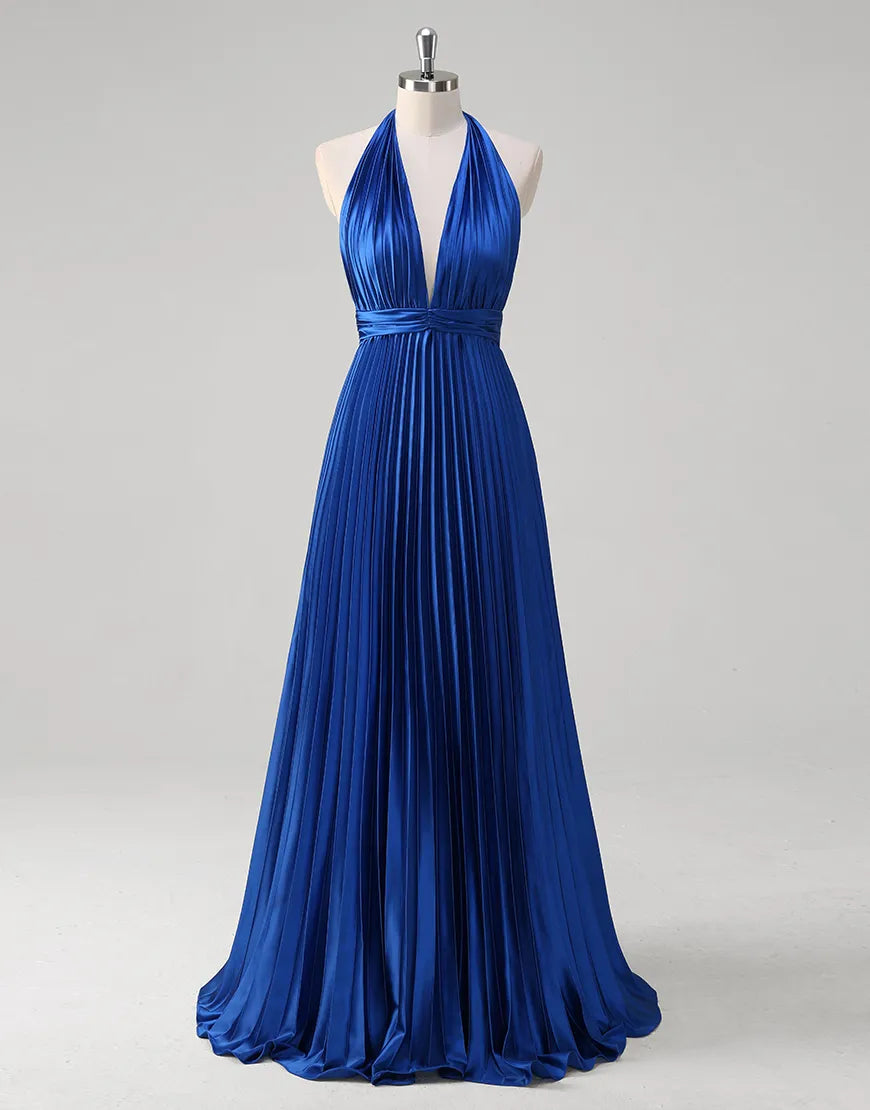 QIAIWAN Elegant A-line Backless Sleeveless Ball Dress