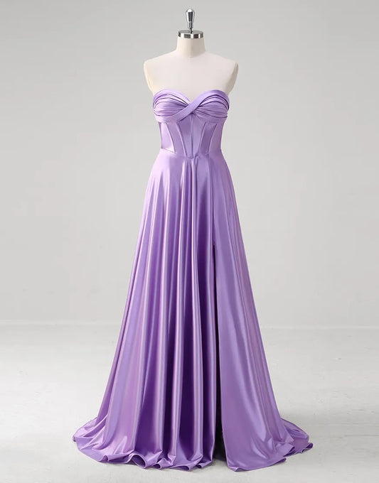 QIAIWAN elegant mermaid off shoulder wrinkled satin ball dress