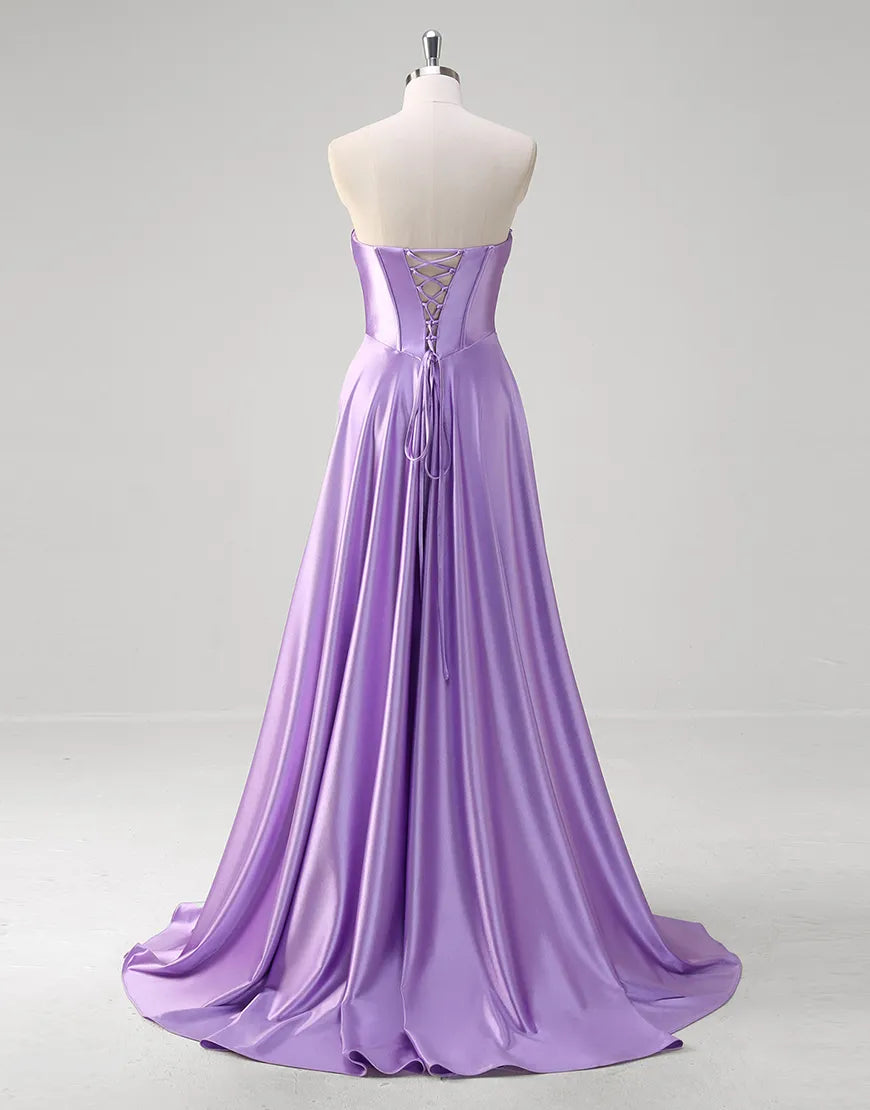 QIAIWAN elegant mermaid off shoulder wrinkled satin ball dress