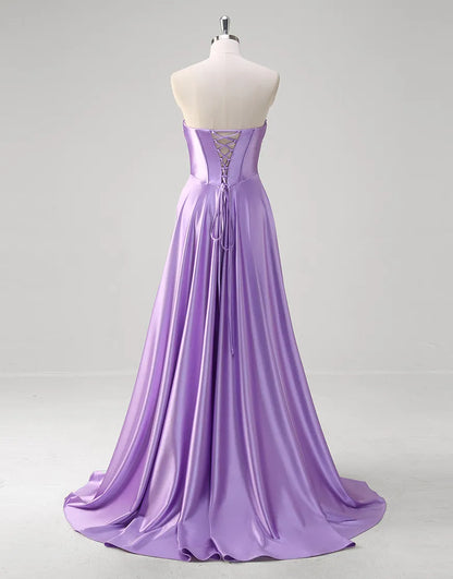 QIAIWAN elegant mermaid off shoulder wrinkled satin ball dress