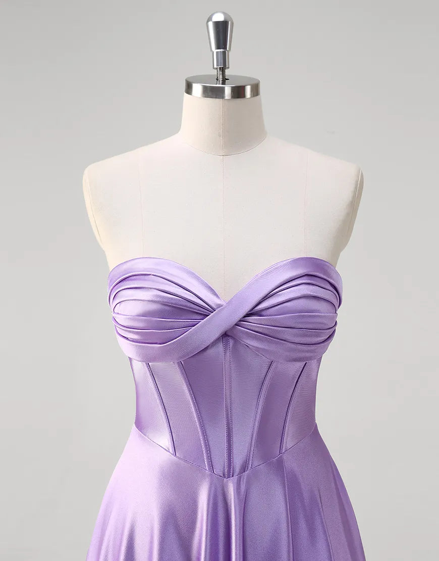 QIAIWAN elegant mermaid off shoulder wrinkled satin ball dress