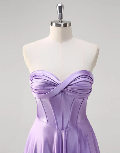 QIAIWAN elegant mermaid off shoulder wrinkled satin ball dress