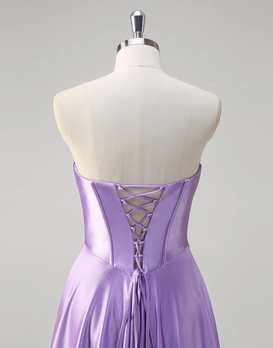 QIAIWAN elegant mermaid off shoulder wrinkled satin ball dress