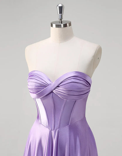 QIAIWAN elegant mermaid off shoulder wrinkled satin ball dress