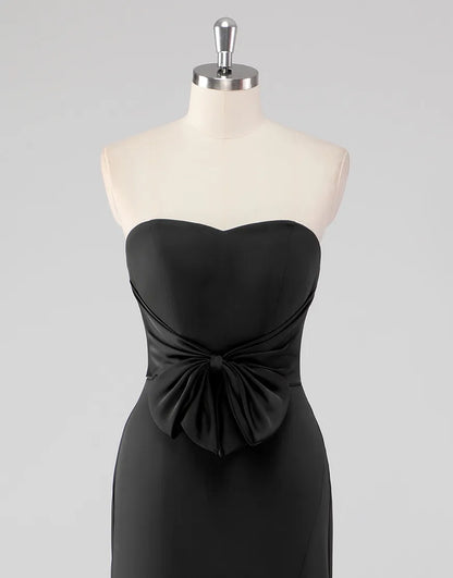 QIAIWAN's charming slim fit strapless sleeveless off shoulder ball gown