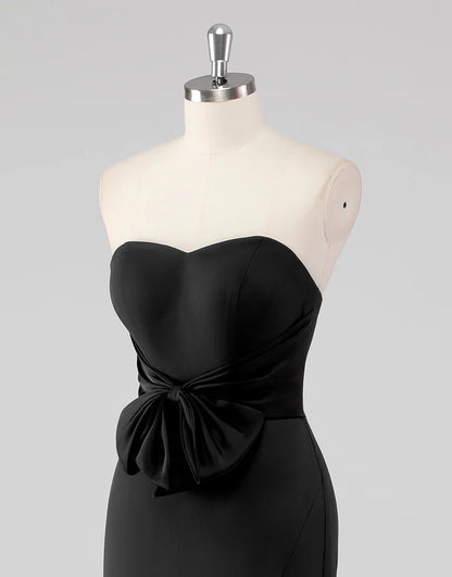 QIAIWAN's charming slim fit strapless sleeveless off shoulder ball gown