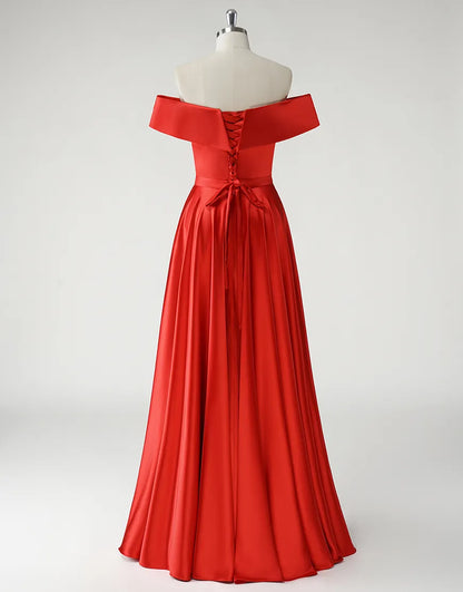 QIAIWAN's elegant A-line strapless satin ball gown