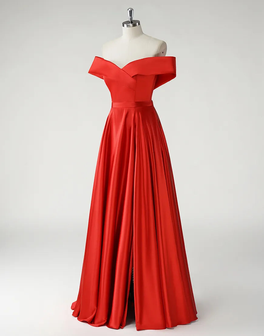 QIAIWAN's elegant A-line strapless satin ball gown