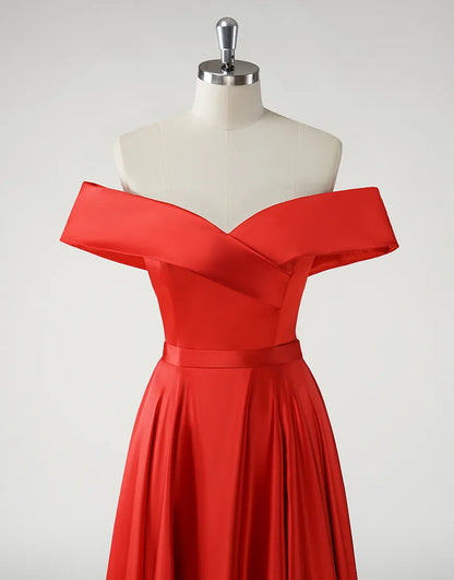 QIAIWAN's elegant A-line strapless satin ball gown