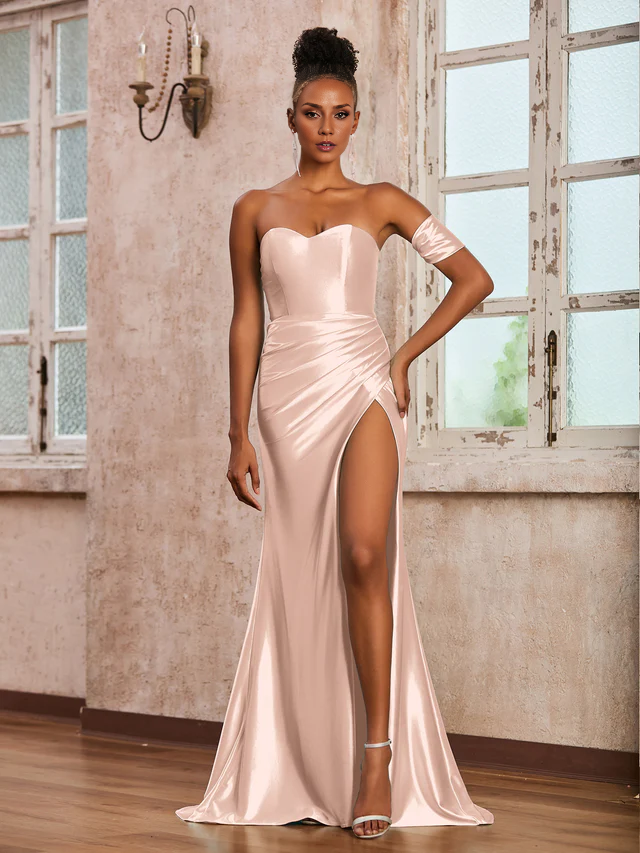 Sweetheart strapless long dress Prom Dresses QIAIWAN Dress