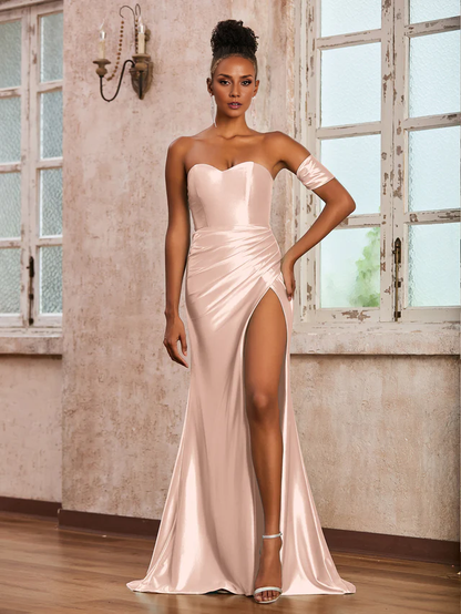 Sweetheart strapless long dress Prom Dresses QIAIWAN Dress