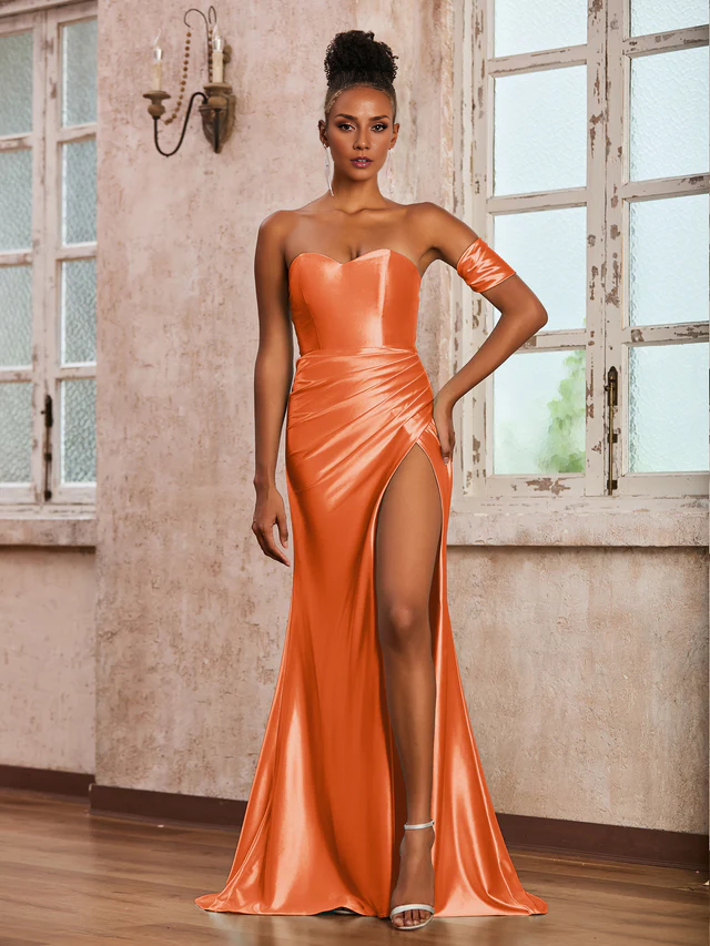 Sweetheart strapless long dress Prom Dresses QIAIWAN Dress