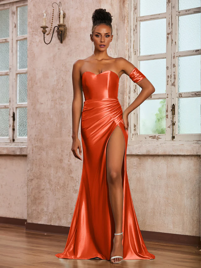 Sweetheart strapless long dress Prom Dresses QIAIWAN Dress