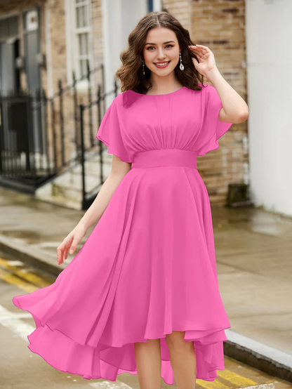 Elegant chiffon backless homecoming dress - QIAIWAN Dress