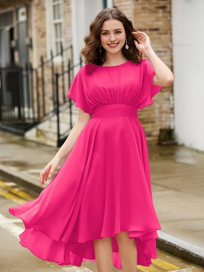 Elegant chiffon backless homecoming dress - QIAIWAN Dress