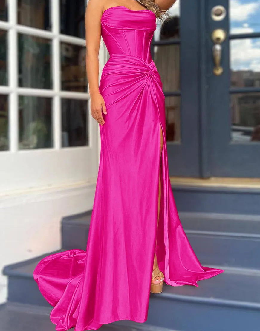 QIAIWAN Dress Elegant Mermaid Sleeveless Off Shoulder Ball Dress