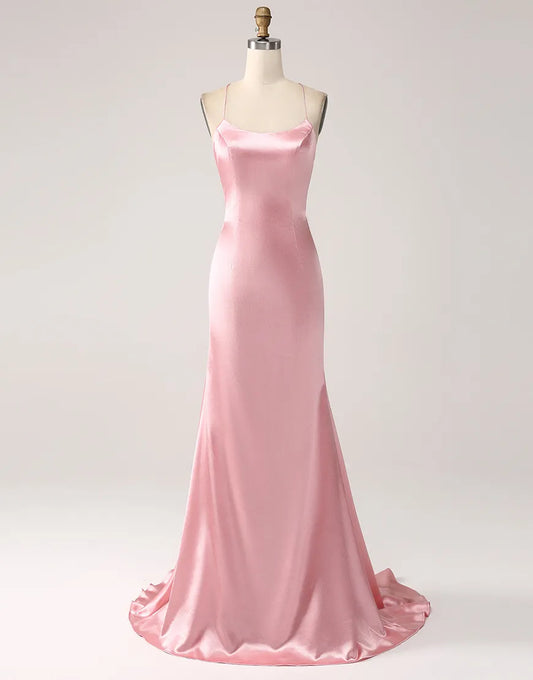 QIAIWAN's Mermaid Satin Lace Ball Dress with Full Charm