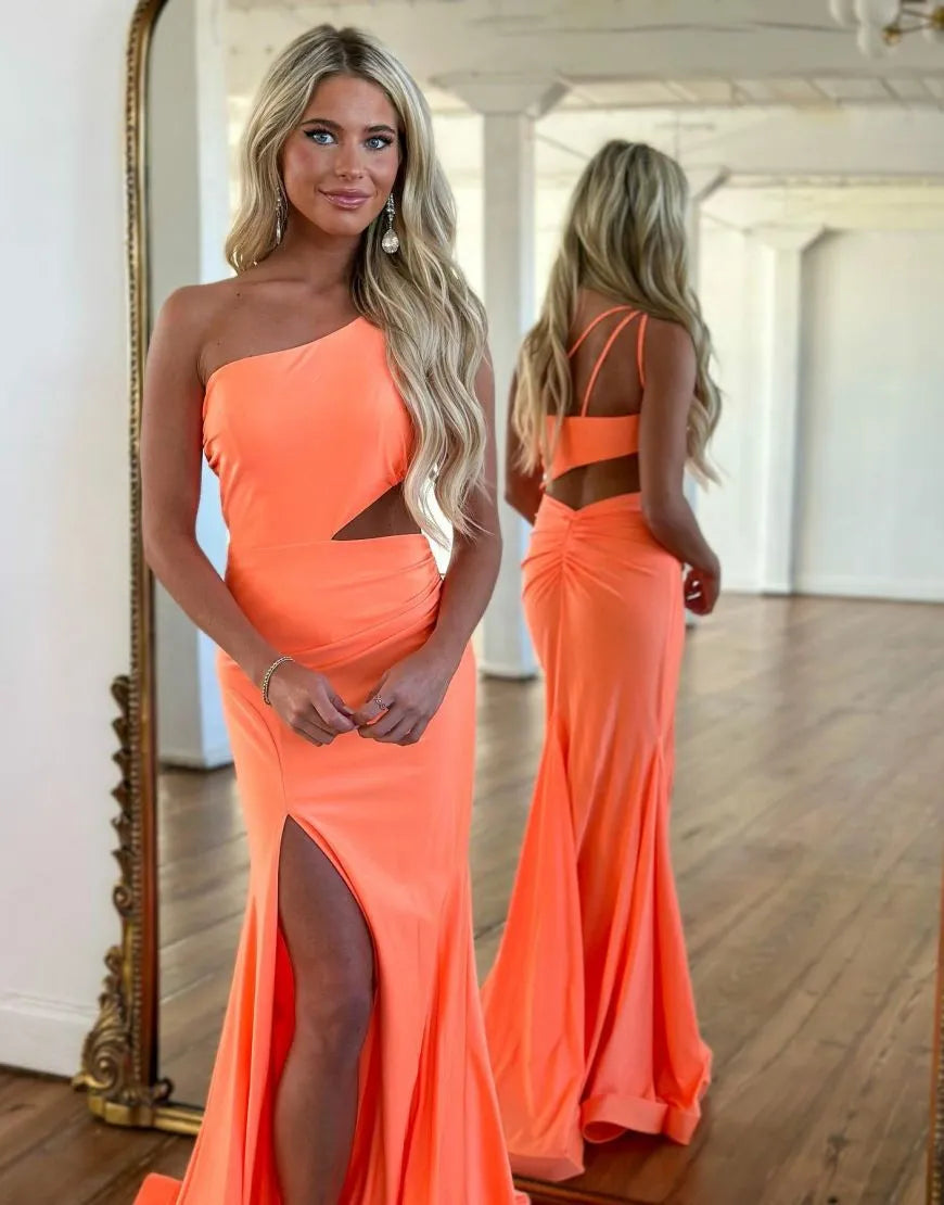 QIAIWAN Dress Elegant Mermaid One Shoulder Ball Dress