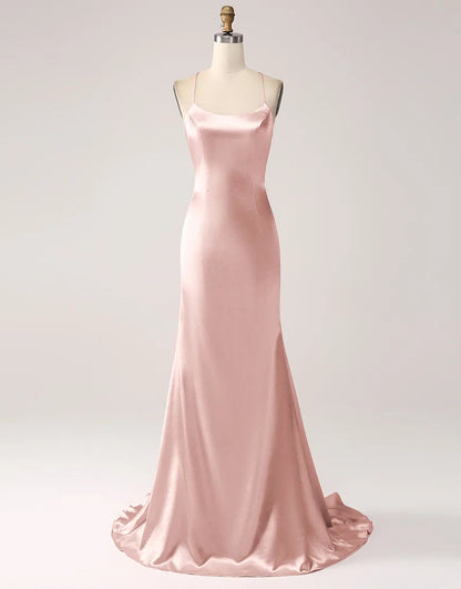 QIAIWAN's Mermaid Satin Lace Ball Dress with Full Charm