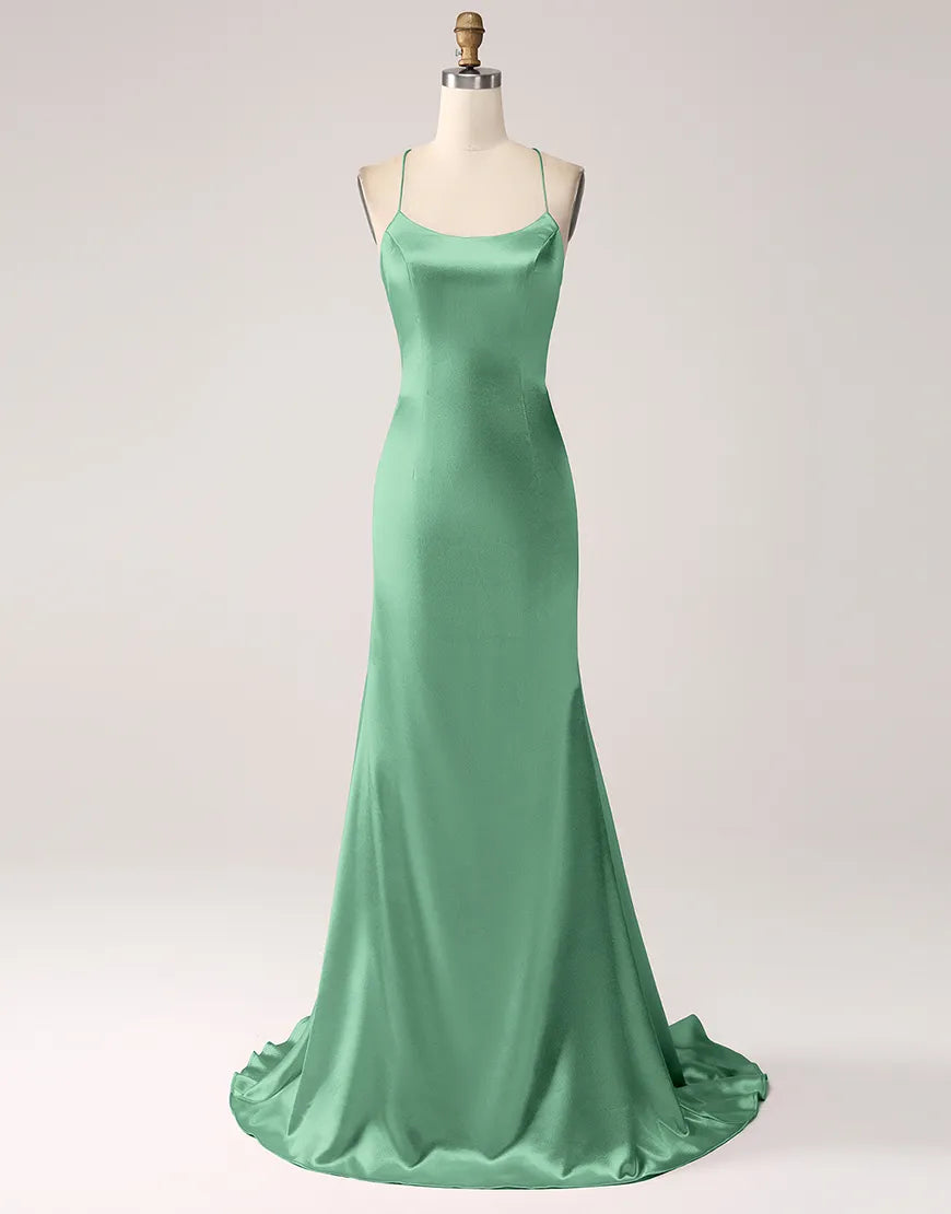 QIAIWAN's Mermaid Satin Lace Ball Dress with Full Charm