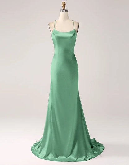 QIAIWAN's Mermaid Satin Lace Ball Dress with Full Charm