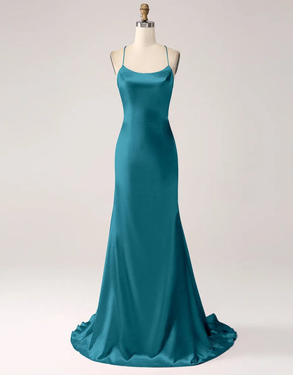 QIAIWAN's Mermaid Satin Lace Ball Dress with Full Charm