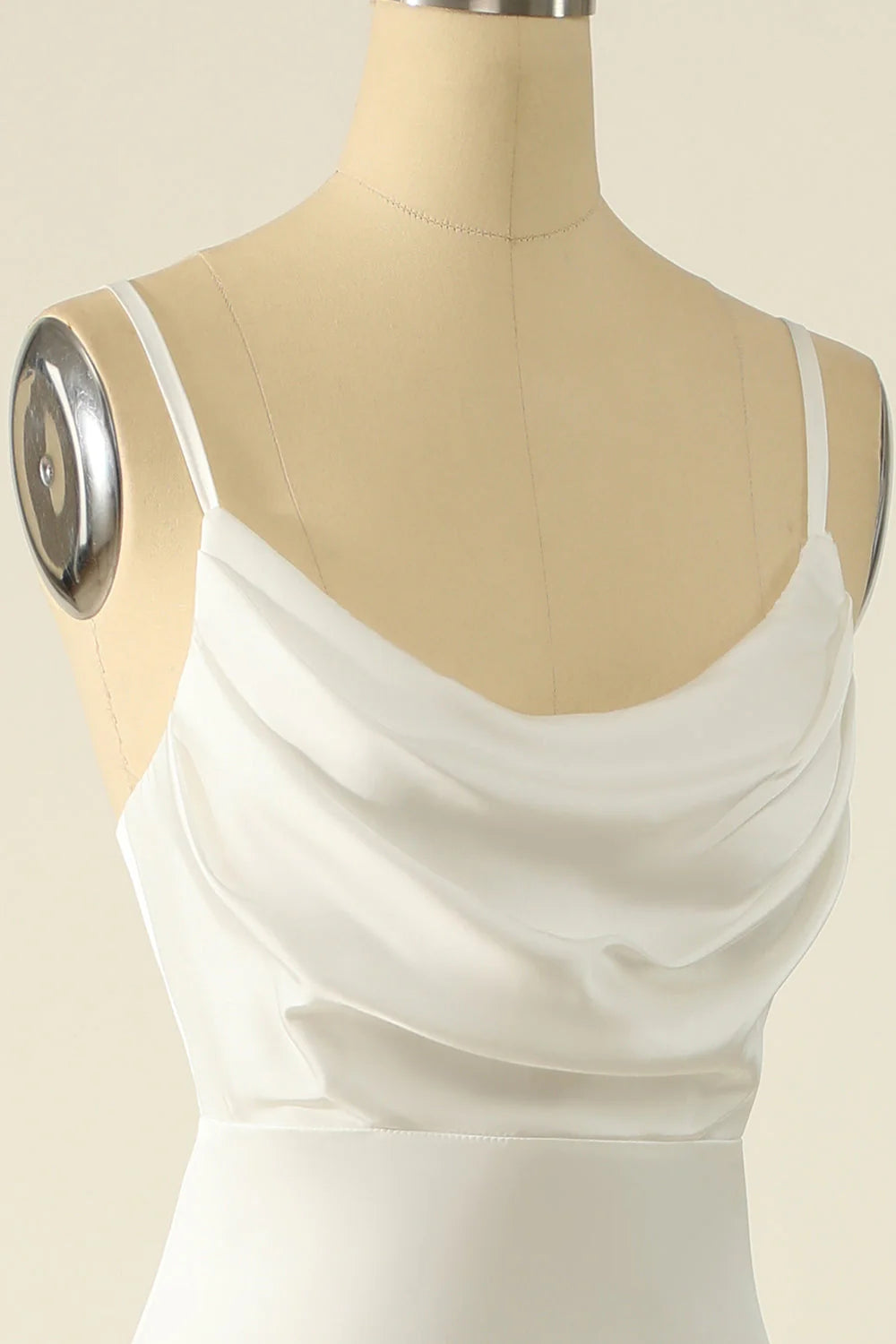 Thin shoulder strap backless sleeveless wedding dress - QIAIWAN Dress