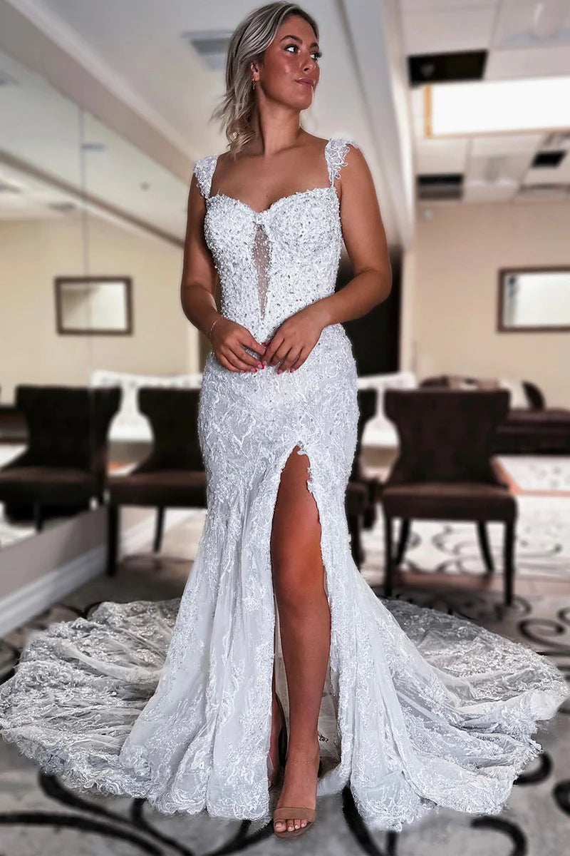 Mermaid Sweetheart Lace Wedding Dresses