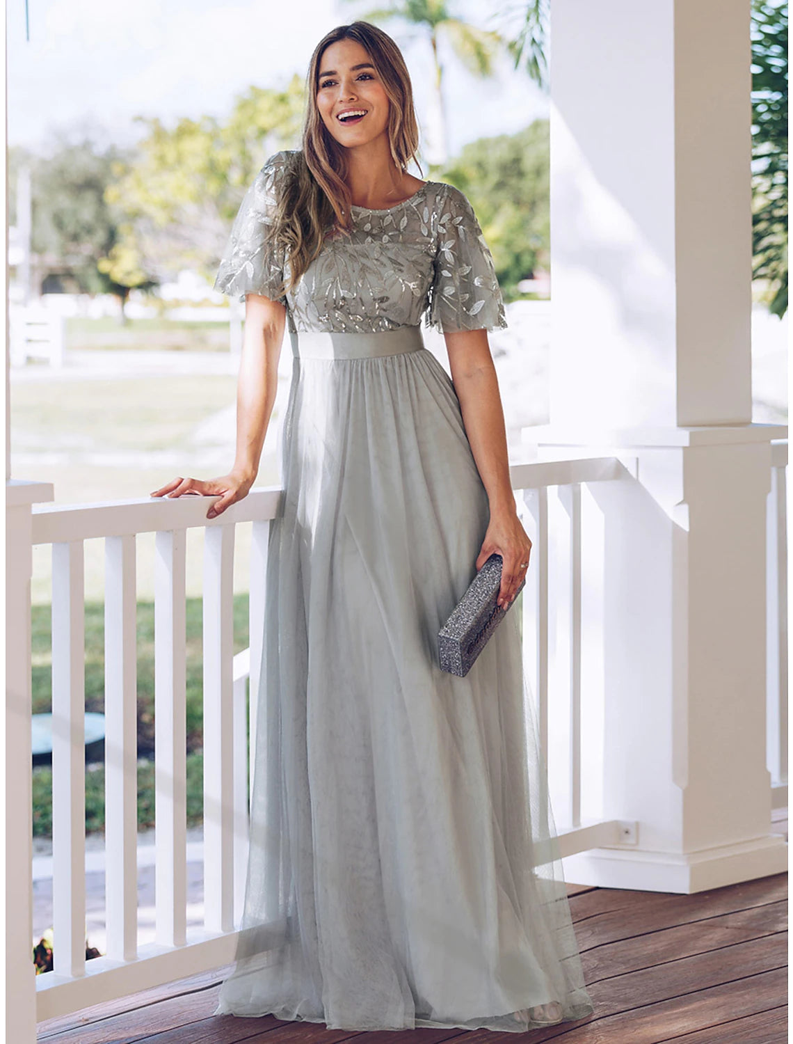 Women‘s Swing Dress Maxi long Dress Green White Black Dusty Rose Gold Dusty Blue Light gray Red Navy Blue Light Blue Short Sleeve Pure Color Mesh Print Spring Summer Prom Dress Party