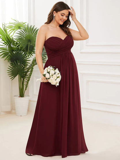 Sweet Pleated Bodice One Shoulder Chiffon Bridesmaid Dress