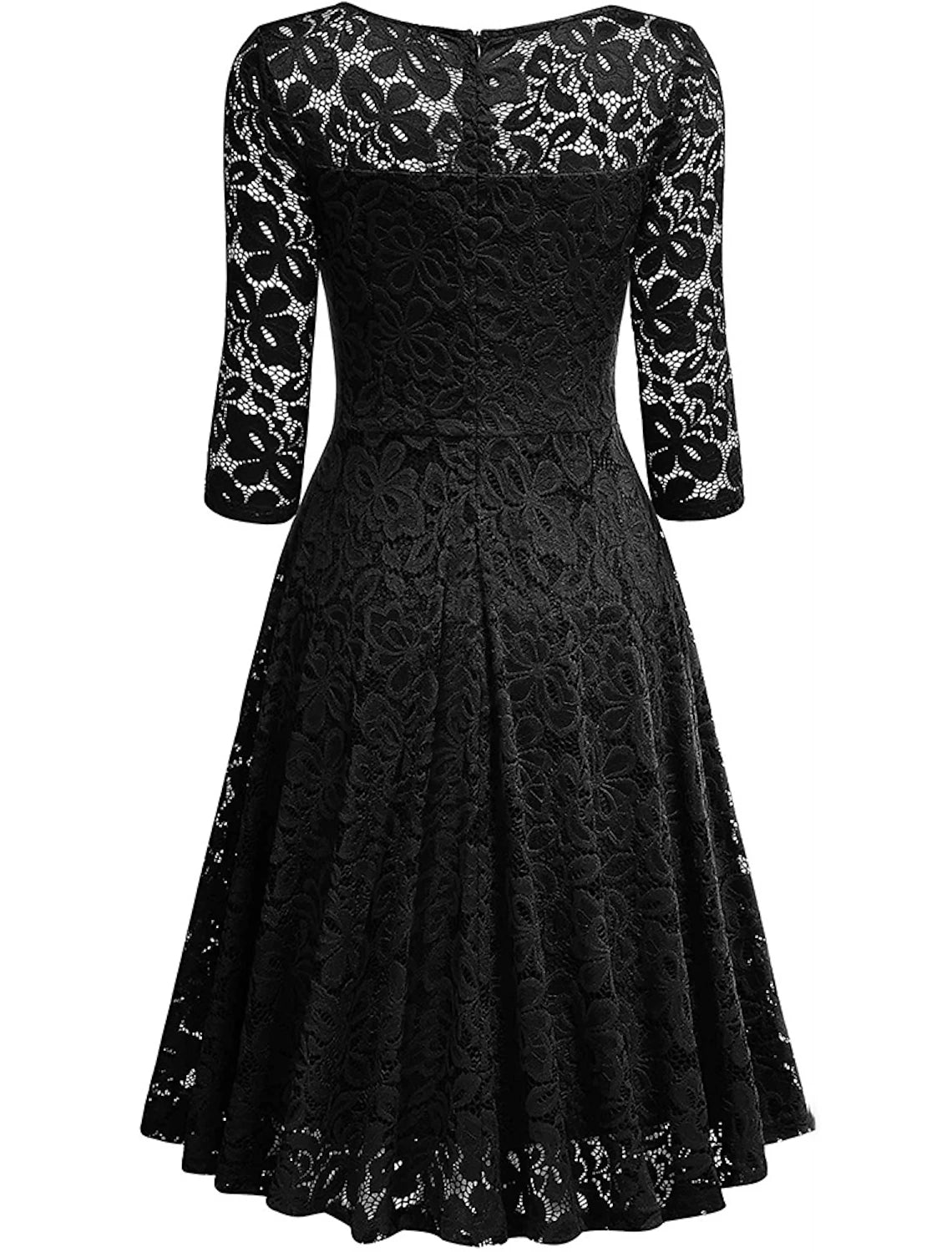 A-Line Cocktail Dresses Elegant Dress Party Wear Cocktail Party Knee Length Half Sleeve V Neck Lace with Pleats