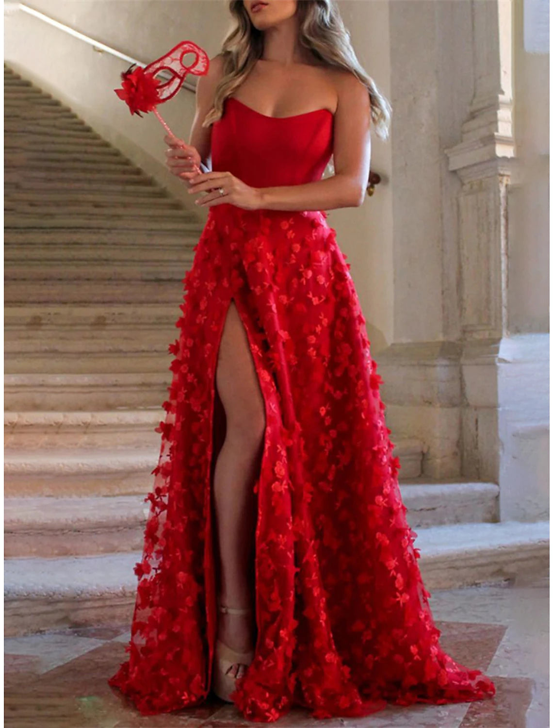 Women's Black Dress Prom Dress Party Dress Long Dress Maxi Dress Black Pink Red Sleeveless Pure Color Drawstring Fall Winter Autumn Strapless Red Valentines Dress Winter Dress Valentine's Day Wedding