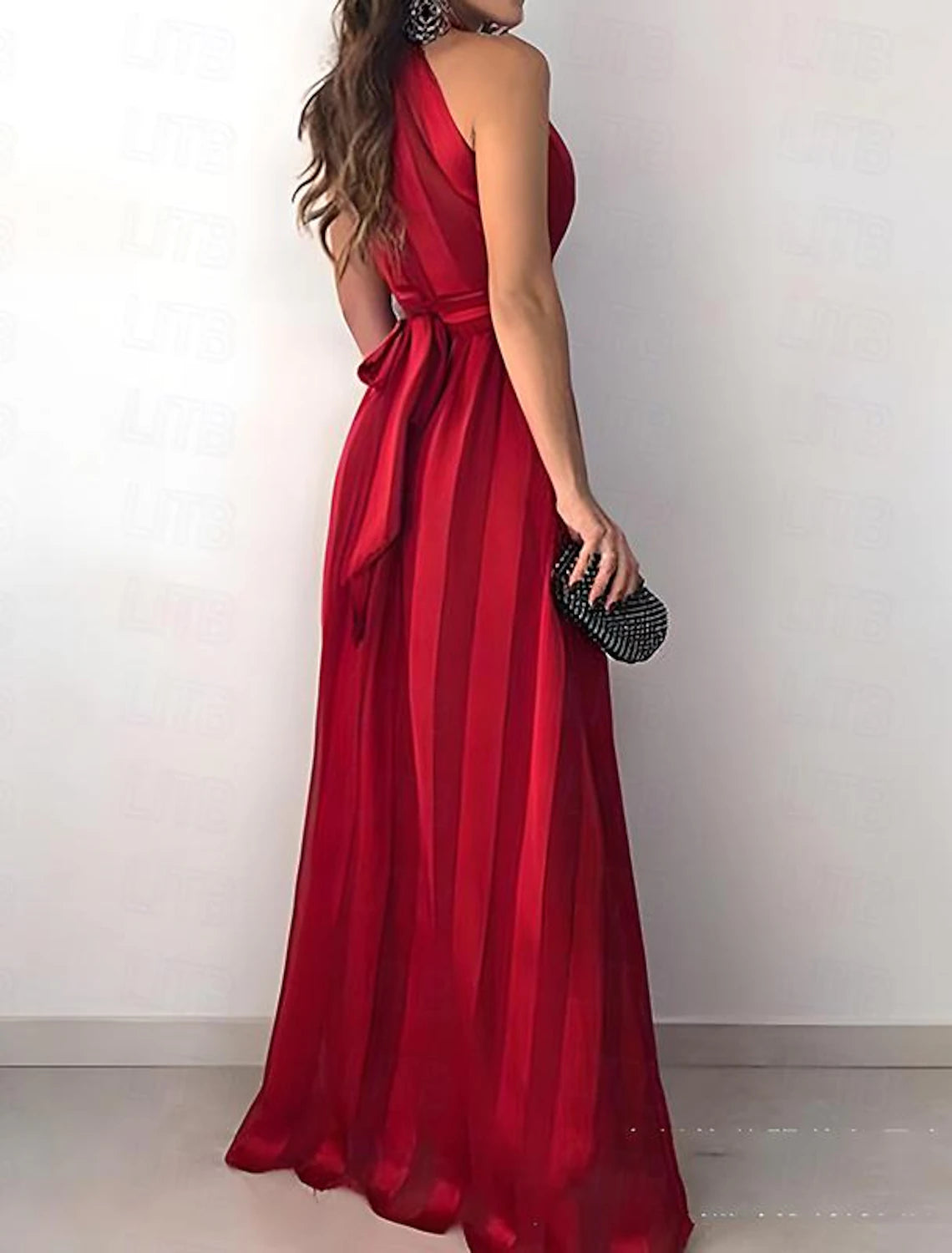 Women's Red Christmas Dress Party Dress New Year's Eve Dress Cocktail Dress Semi Formal Dress Long Dress Red Sleeveless Striped Print Summer Spring V Neck Party Party Spring Dress