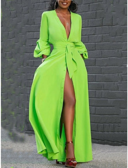 Women‘s Black Dress Prom Dress Black Lace Dress Semi Formal Party Dress Swing Dress Long Dress Maxi Dress Green Long Sleeve Winter Fall Autumn Deep V Wedding Winter Dress