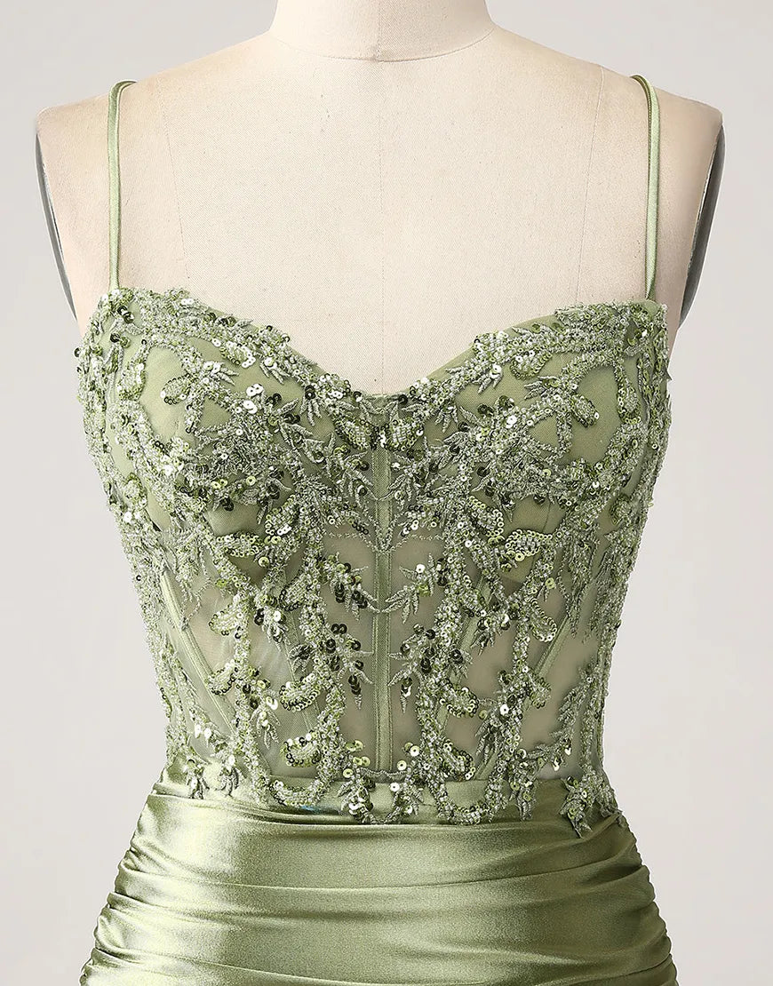 QIAIWAN Dress Gorgeous Mermaid Tight Patchwork Sleeveless Ball Dress